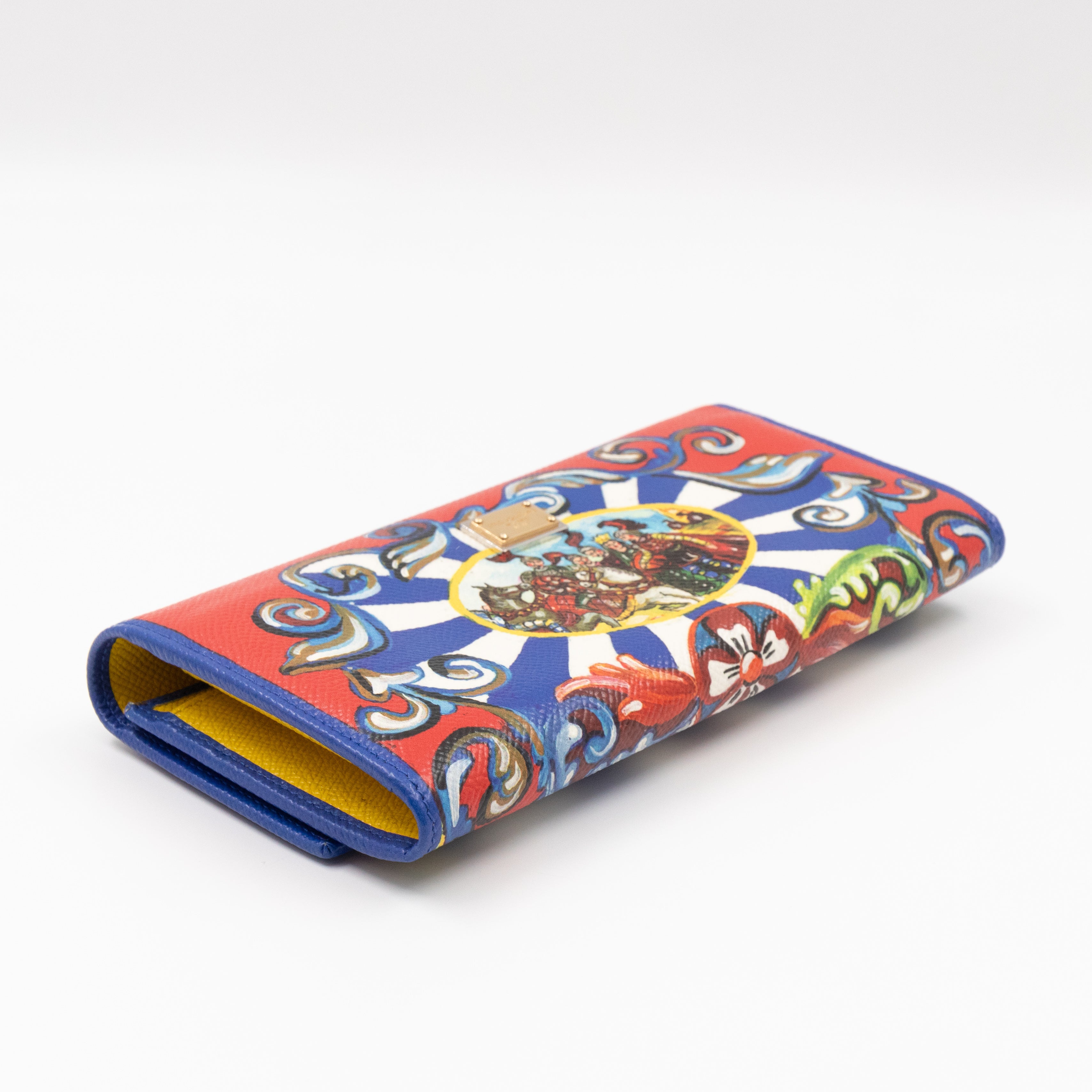 Flap Wallet Teatro Dei Pupi Print Leather