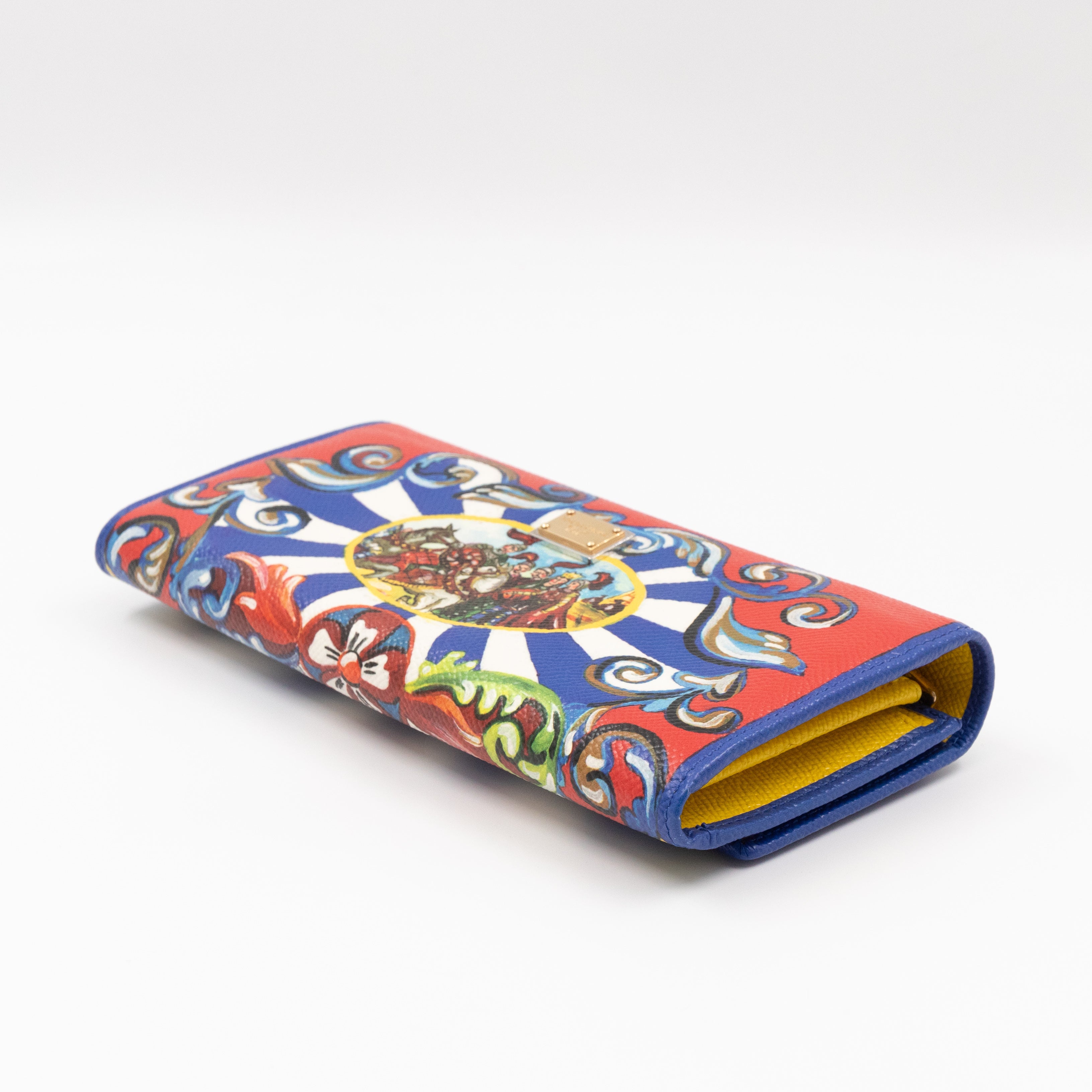 Flap Wallet Teatro Dei Pupi Print Leather