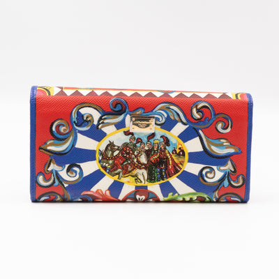 Flap Wallet Teatro Dei Pupi Print Leather
