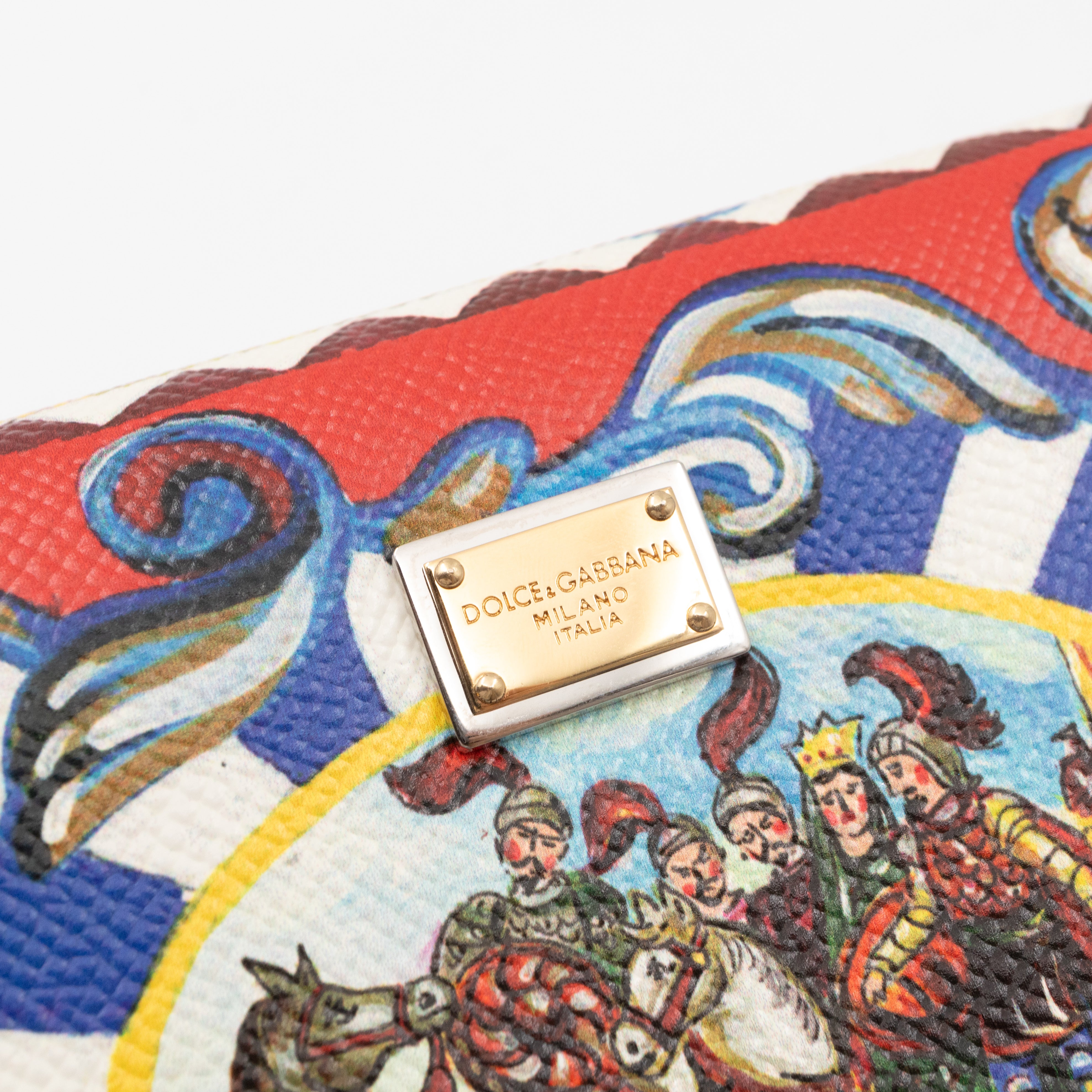 Flap Wallet Teatro Dei Pupi Print Leather