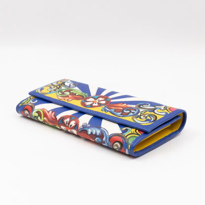 Flap Wallet Teatro Dei Pupi Print Leather