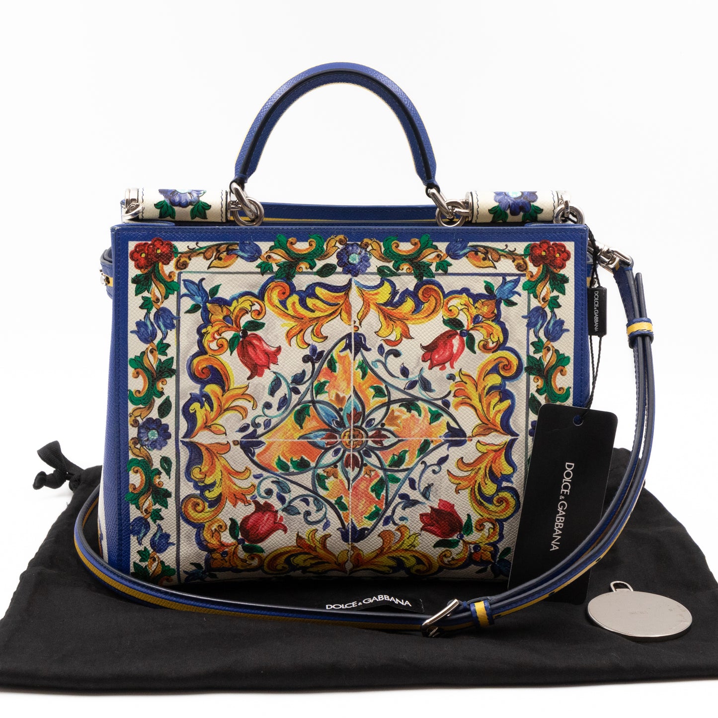 Miss Sicily Shopper Bag Majolica Print Leather