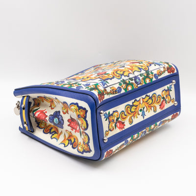 Miss Sicily Shopper Bag Majolica Print Leather