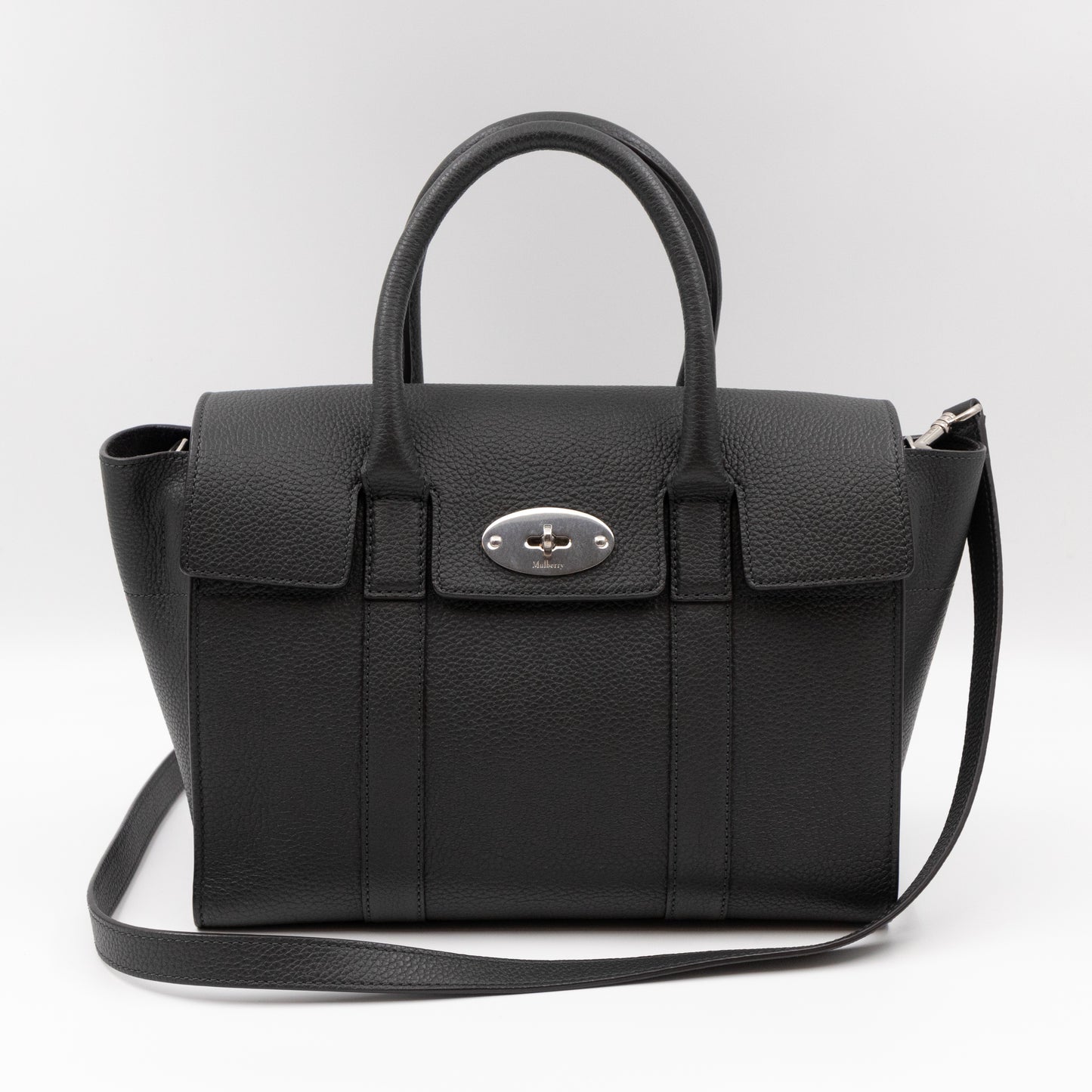 Small New Bayswater Dark Grey Leather