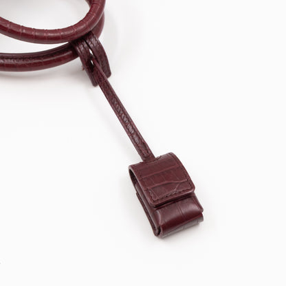 Sac de Jour Baby Croc Burgundy Embossed Leather