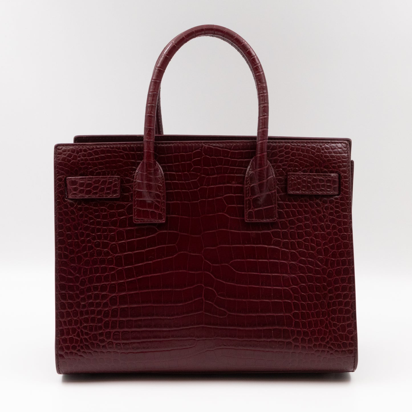 Sac de Jour Baby Croc Burgundy Embossed Leather