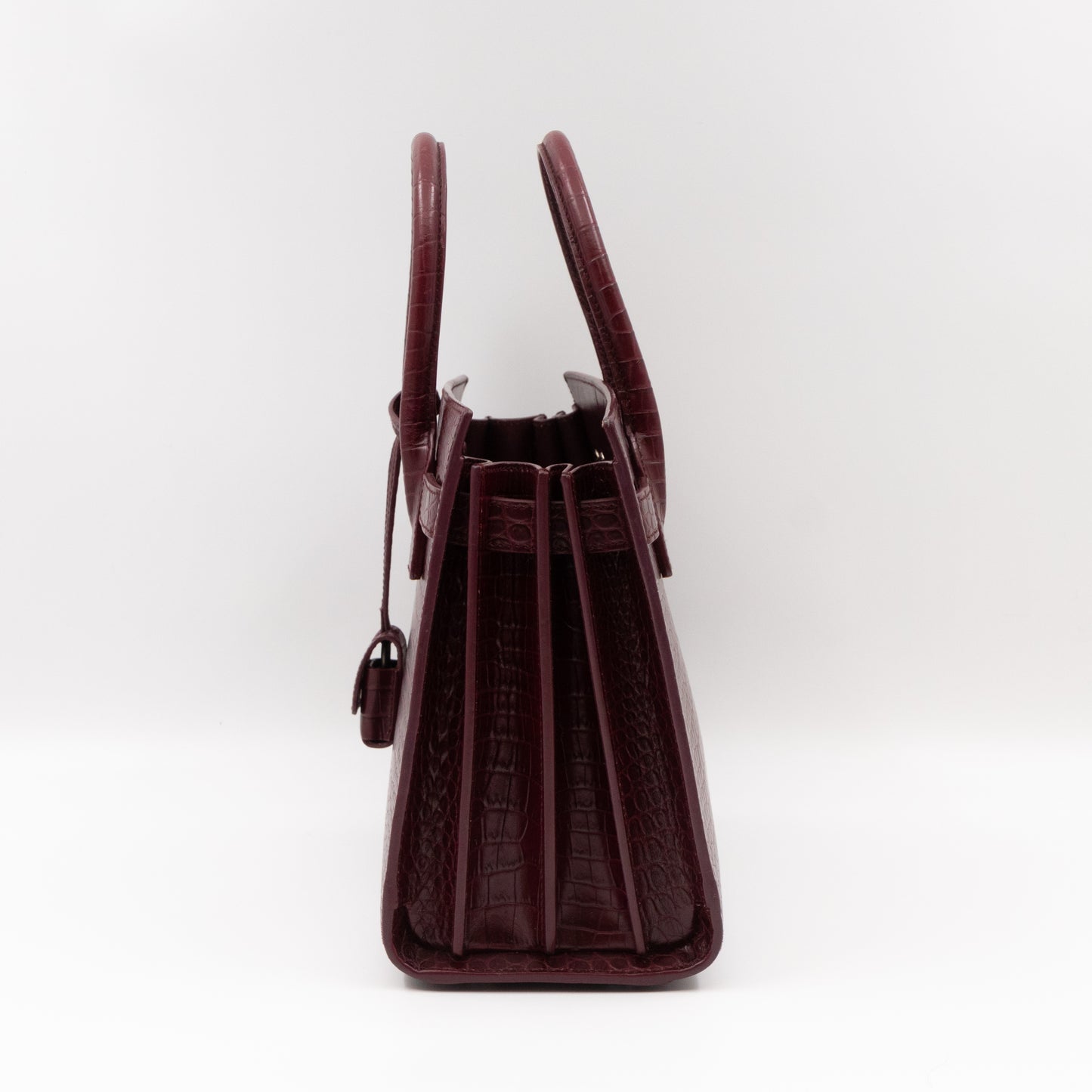 Sac de Jour Baby Croc Burgundy Embossed Leather