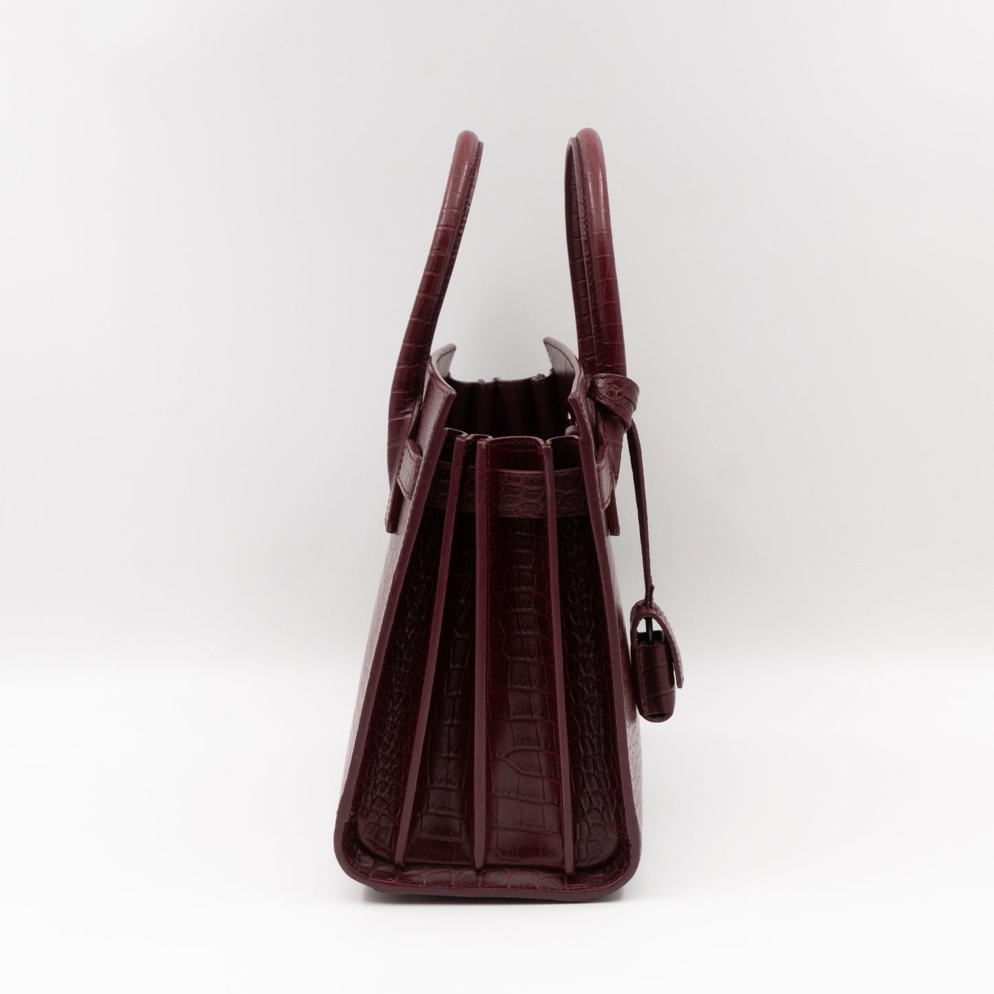 Sac de Jour Baby Croc Burgundy Embossed Leather