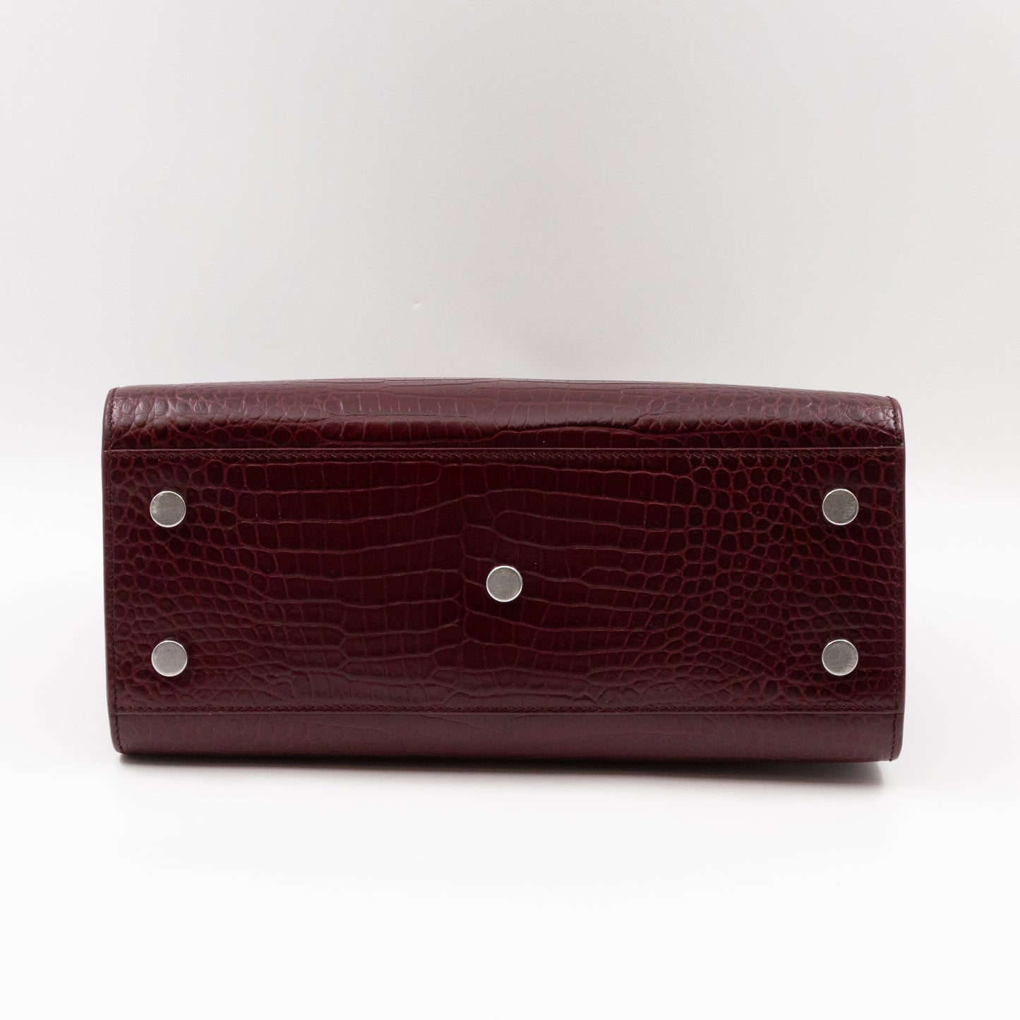 Sac de Jour Baby Croc Burgundy Embossed Leather