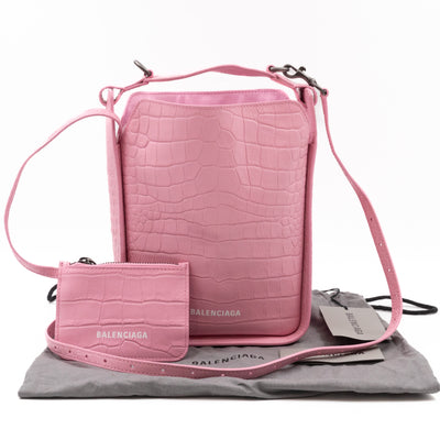 Tool 2.0 XS North-South Tote Bag Light Pink Embossed Calfskin