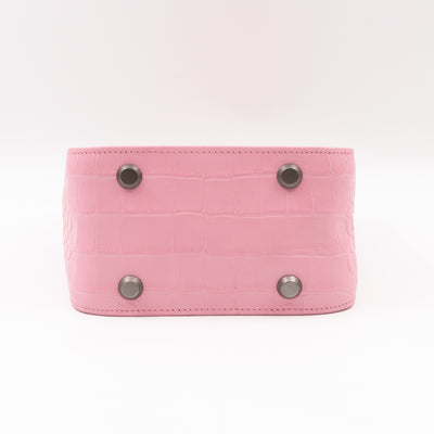 Tool 2.0 XS North-South Tote Bag Light Pink Embossed Calfskin