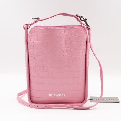 Tool 2.0 XS North-South Tote Bag Light Pink Embossed Calfskin