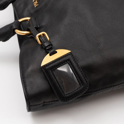 Shopping Tote Black Leather