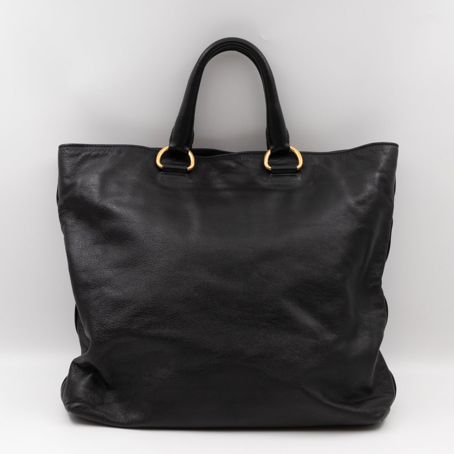 Shopping Tote Black Leather