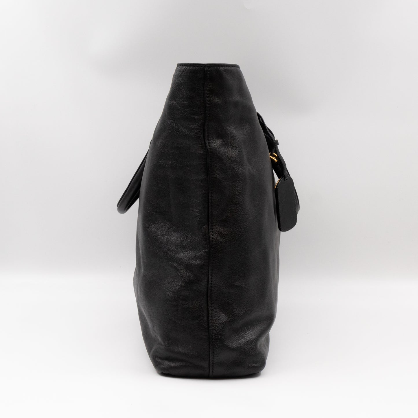 Shopping Tote Black Leather