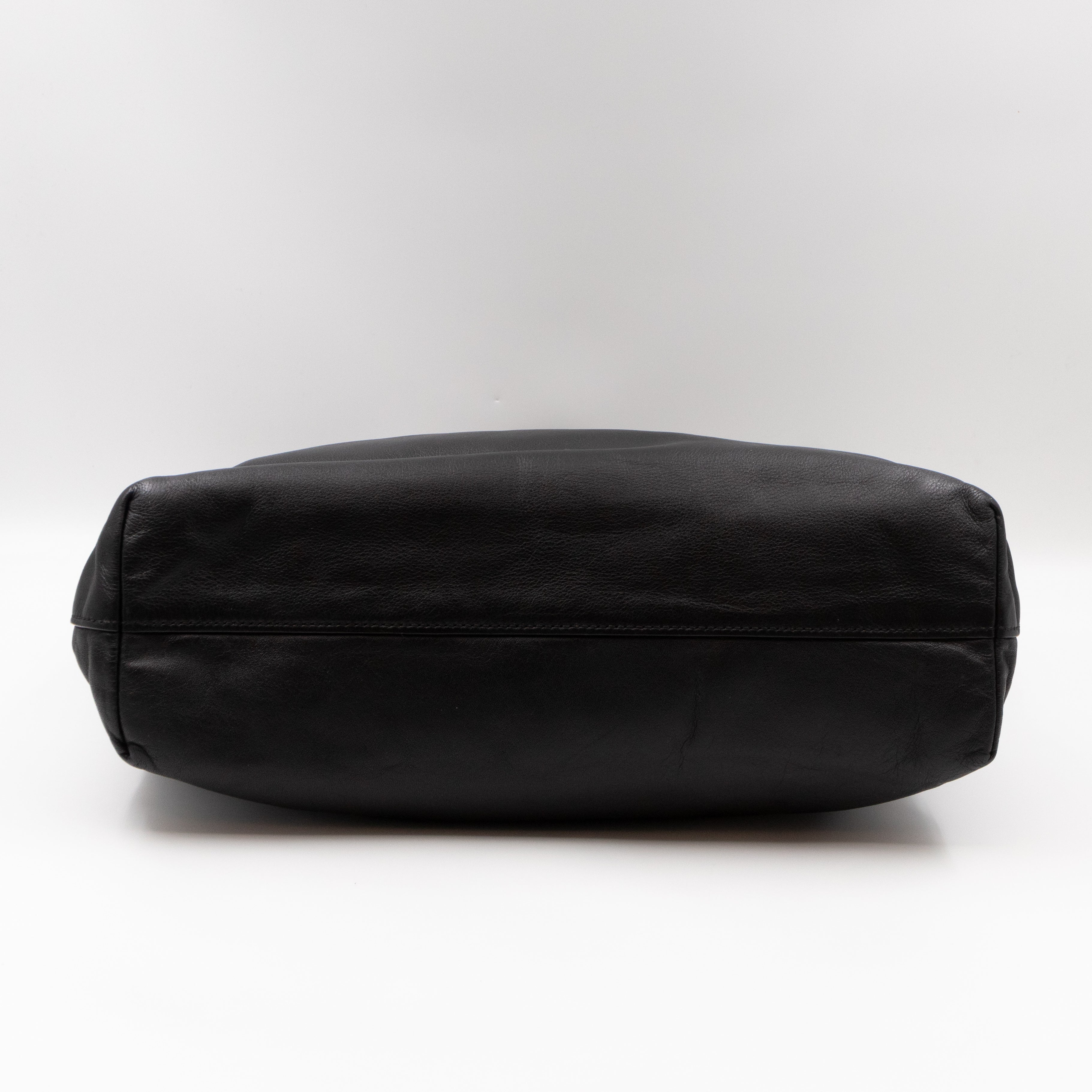 Shopping Tote Black Leather