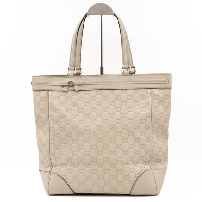 Mayfair Bow Tote Bag Ivory White Guccissima Leather