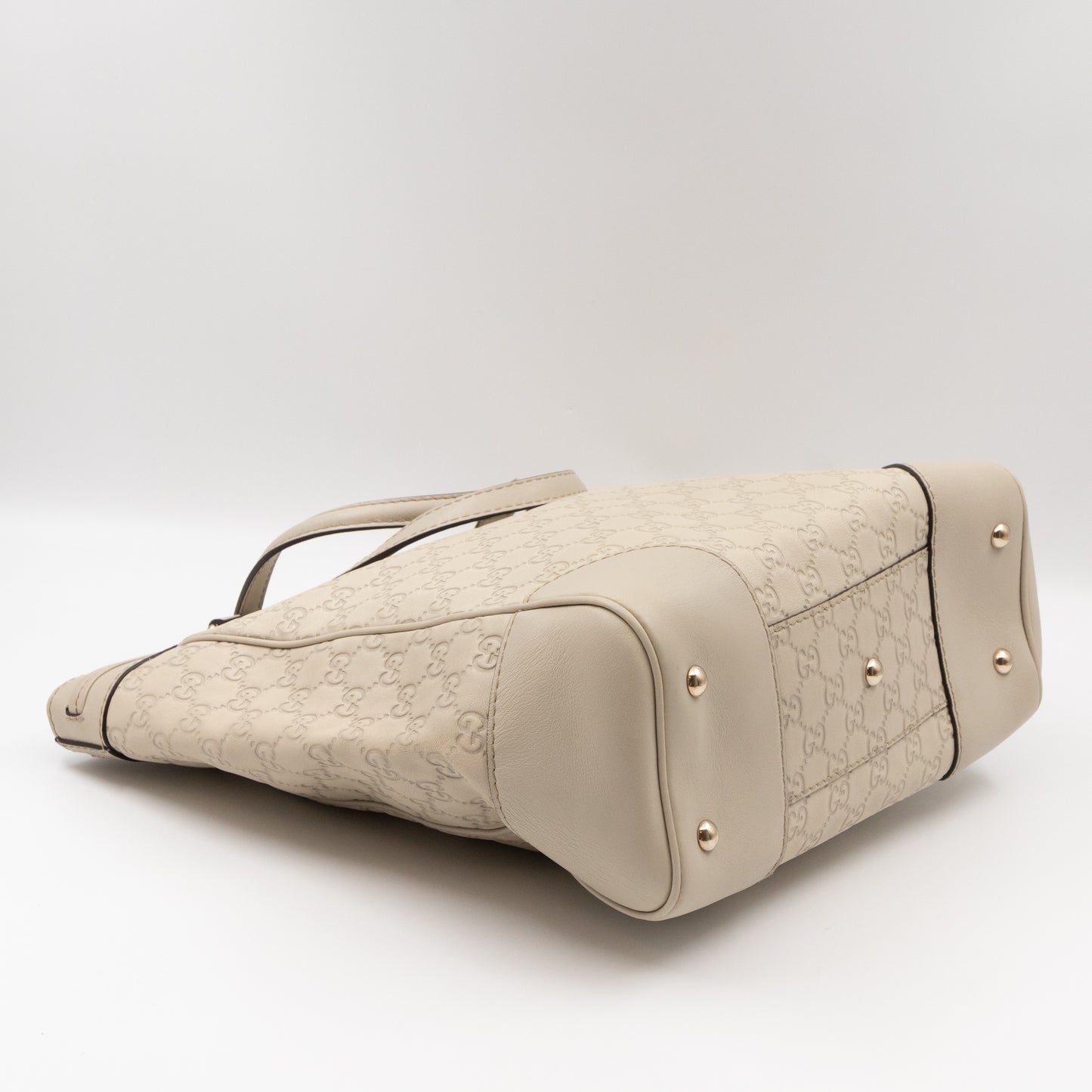 Mayfair Bow Tote Bag Ivory White Guccissima Leather