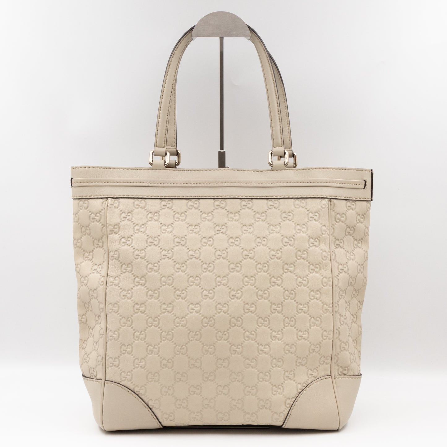 Mayfair Bow Tote Bag Ivory White Guccissima Leather