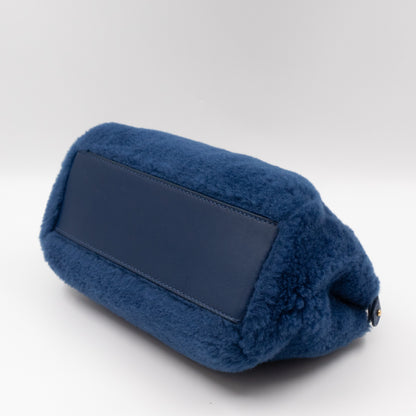 Peekaboo Mini Blue Shearling Leather