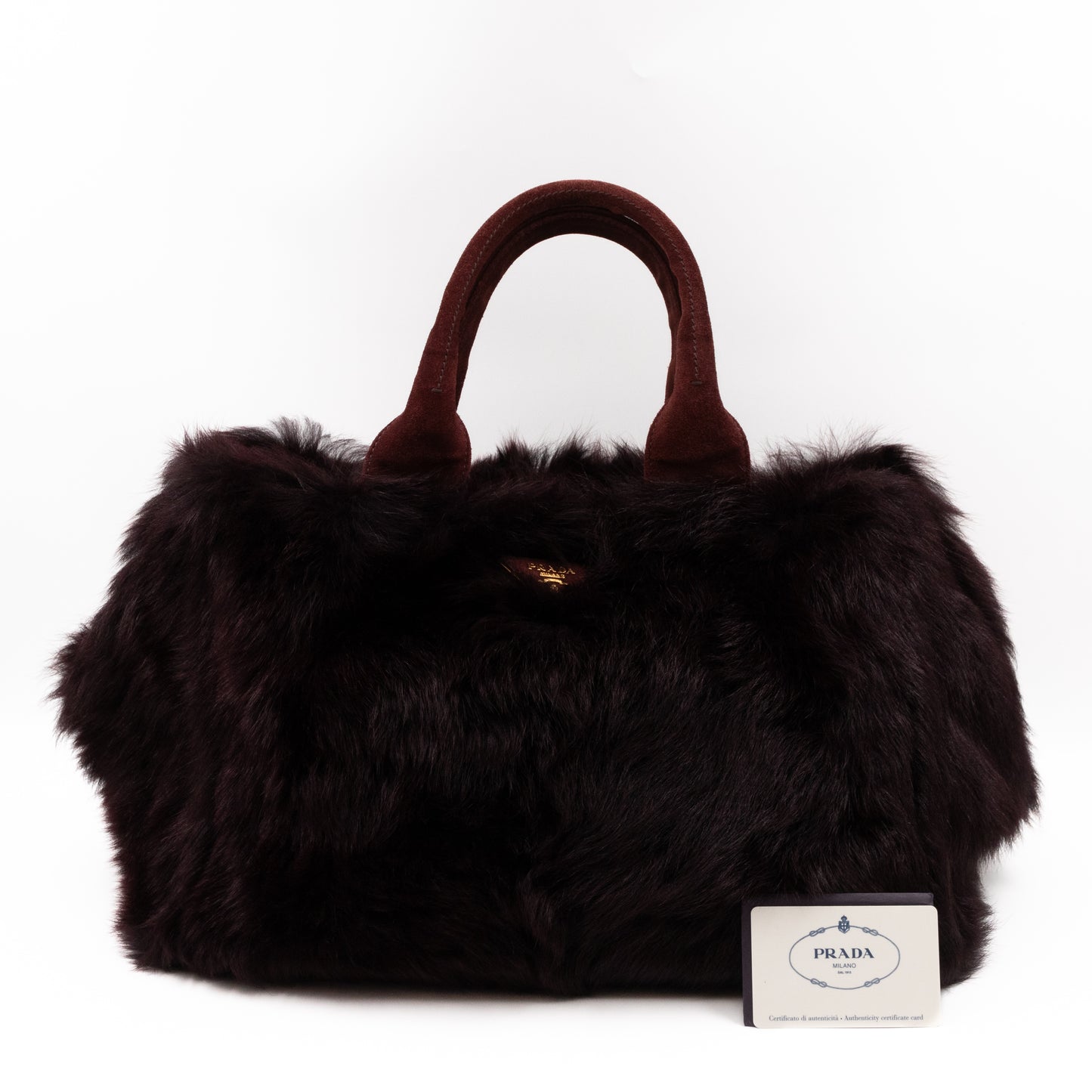 Eco Lapin Faux Fur Handbag Burgundy