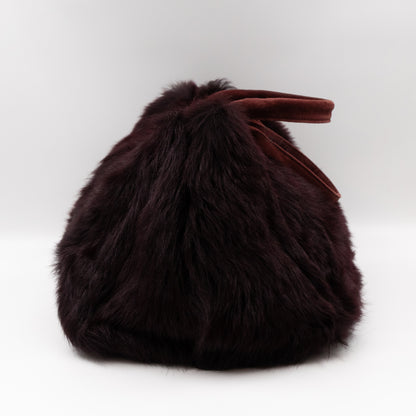 Eco Lapin Faux Fur Handbag Burgundy