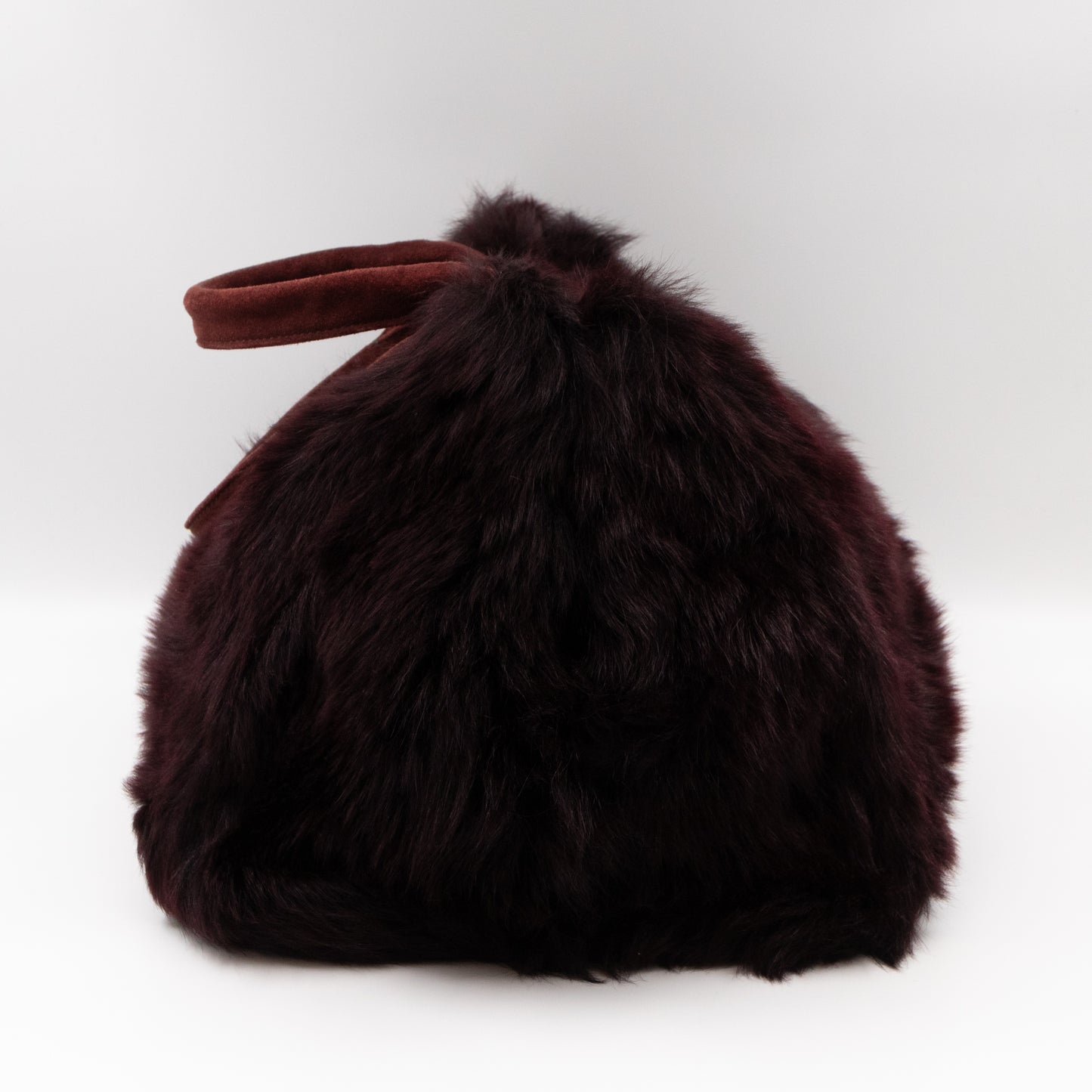 Eco Lapin Faux Fur Handbag Burgundy