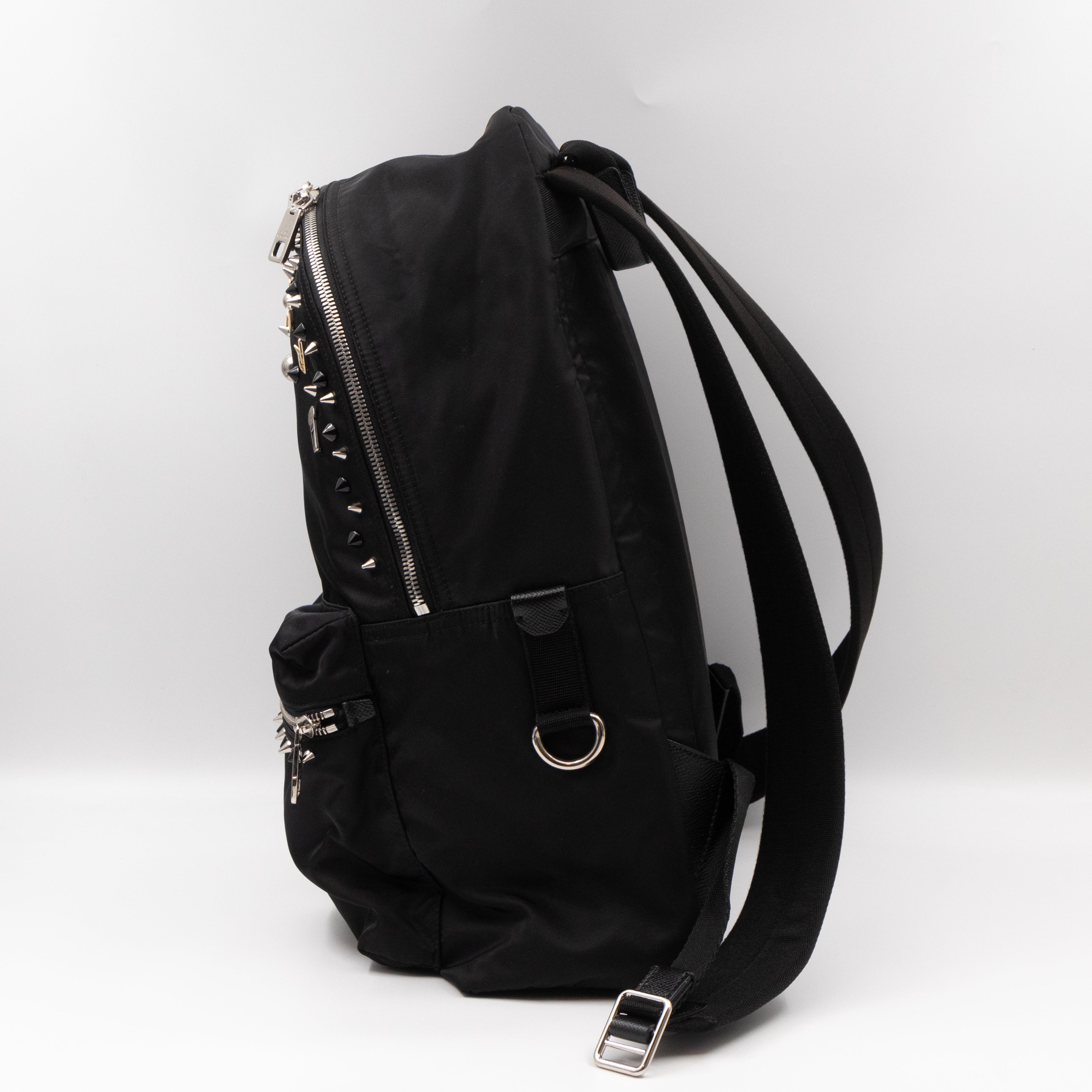 Vulcano Backpack  Studs & Pins Black Nylon