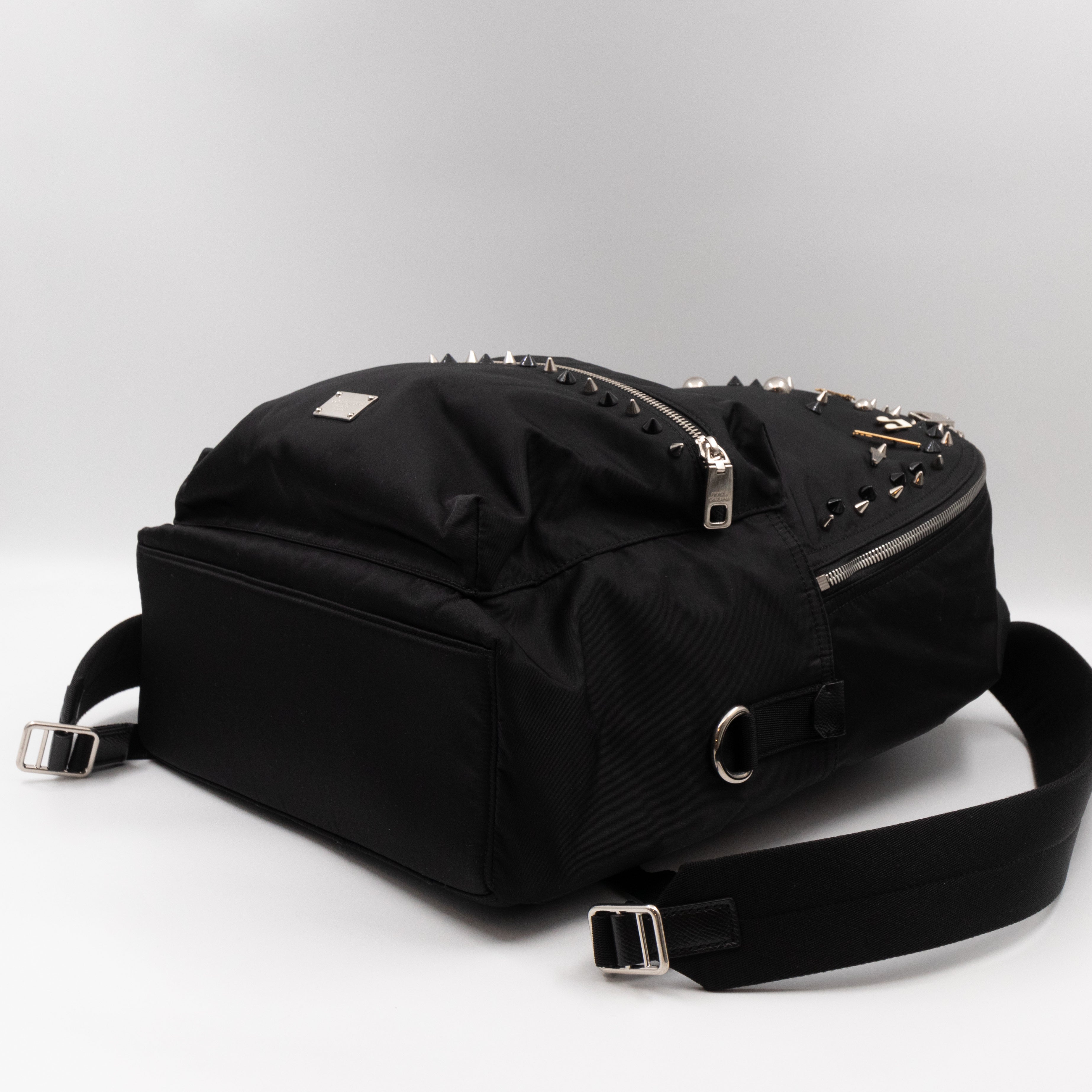 Vulcano Backpack  Studs & Pins Black Nylon