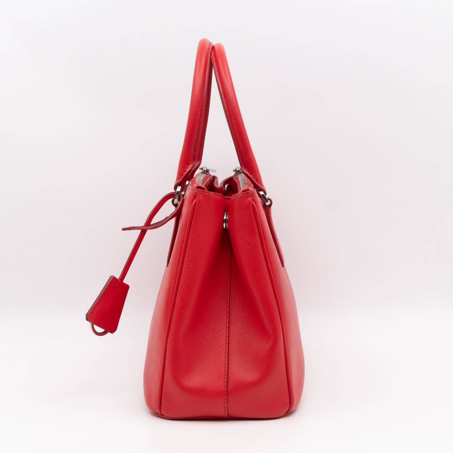 Galleria Medium Double Zip Red Saffiano