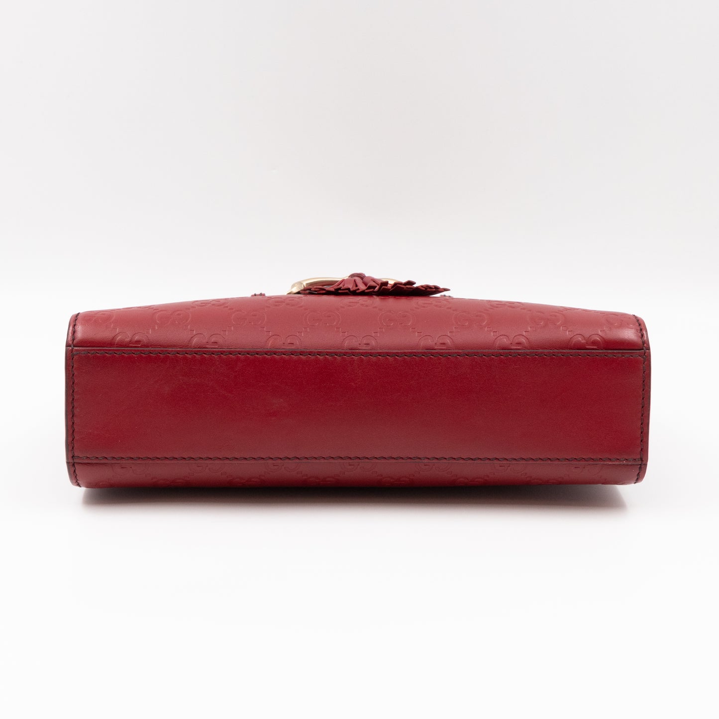 Emily Small Chain Shoulder Bag Red Guccissima Leather