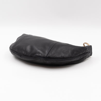 Half Moon Chain Bag Black Leather