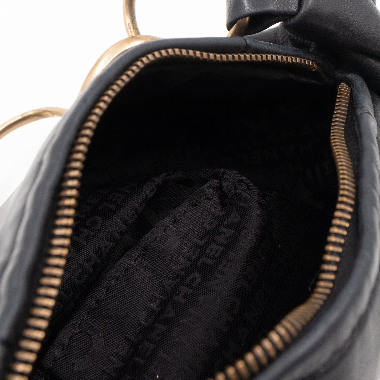 Half Moon Chain Bag Black Leather