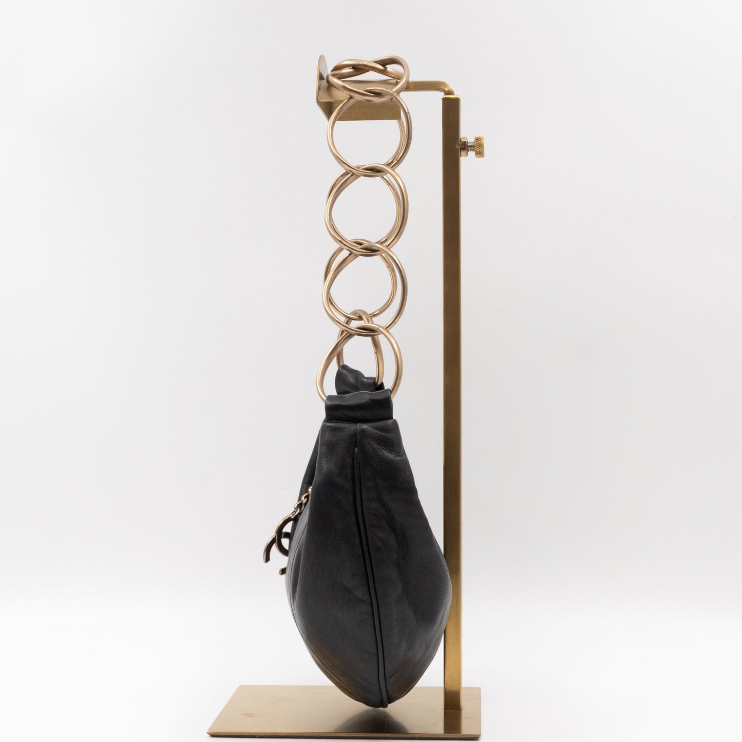 Half Moon Chain Bag Black Leather