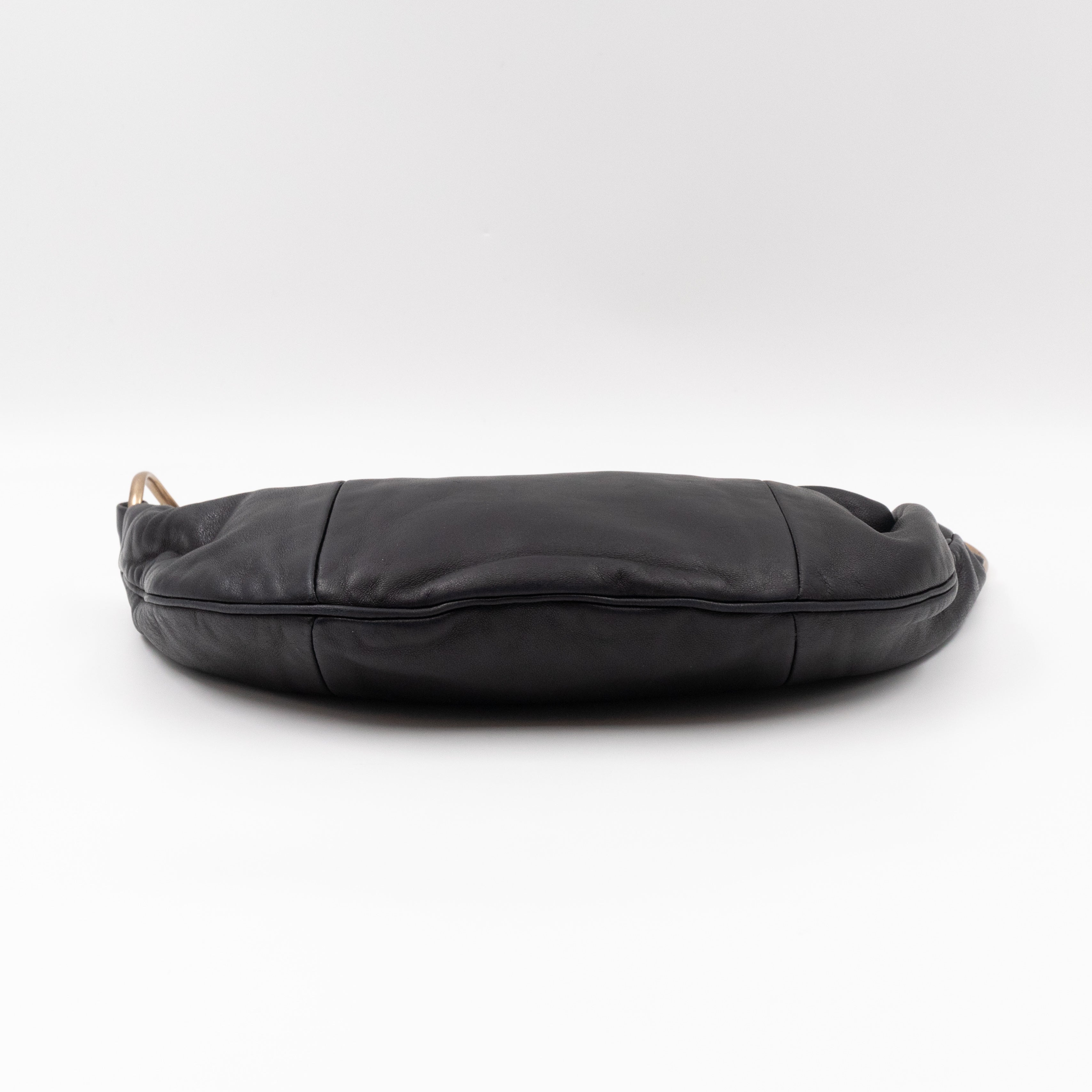 Half Moon Chain Bag Black Leather