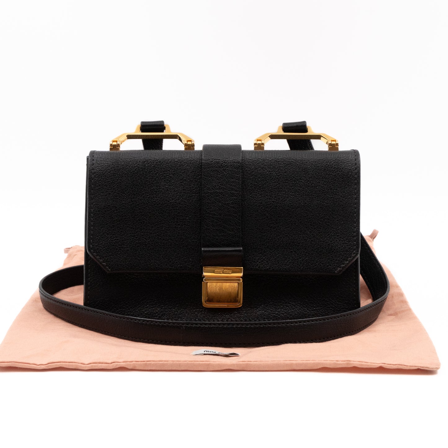 Bandoliera Madras Shoulder Bag Black Goatskin Leather