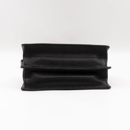 Bandoliera Madras Shoulder Bag Black Goatskin Leather