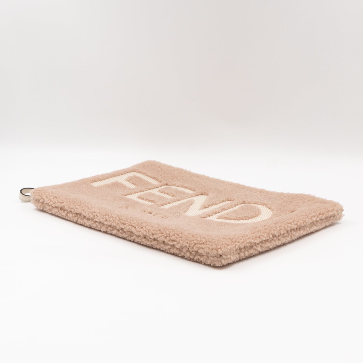 Fendi Roma Large Flat Pouch Pink Shearling