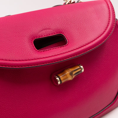 New Bamboo Large Top Handle Bag Pink Leather