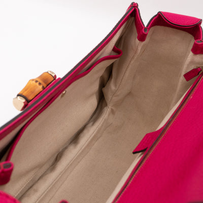 New Bamboo Large Top Handle Bag Pink Leather