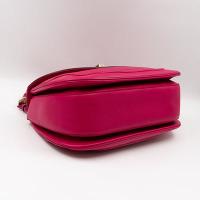 New Bamboo Large Top Handle Bag Pink Leather