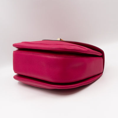 New Bamboo Large Top Handle Bag Pink Leather