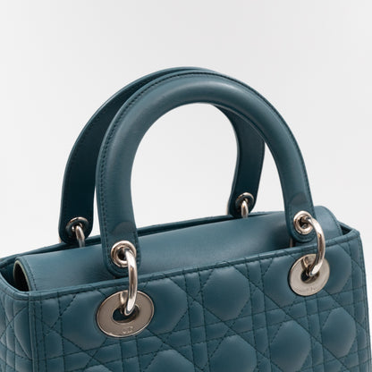 Lady Dior Medium Blue Lambskin Leather