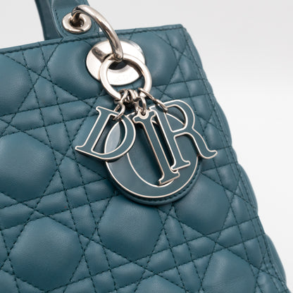 Lady Dior Medium Blue Lambskin Leather