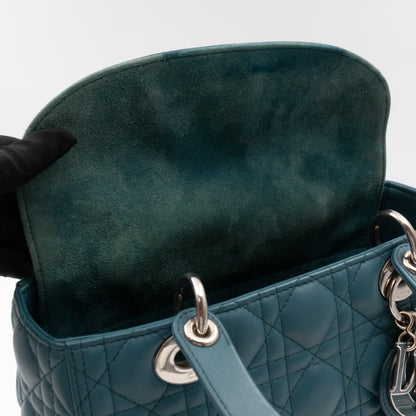 Lady Dior Medium Blue Lambskin Leather