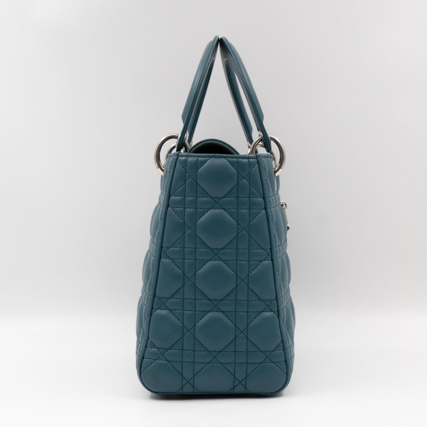 Lady Dior Medium Blue Lambskin Leather