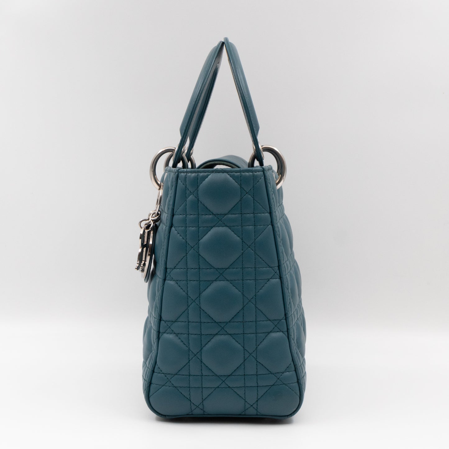 Lady Dior Medium Blue Lambskin Leather