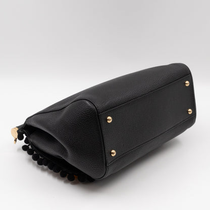 Sicily Medium Black Embellished Leather