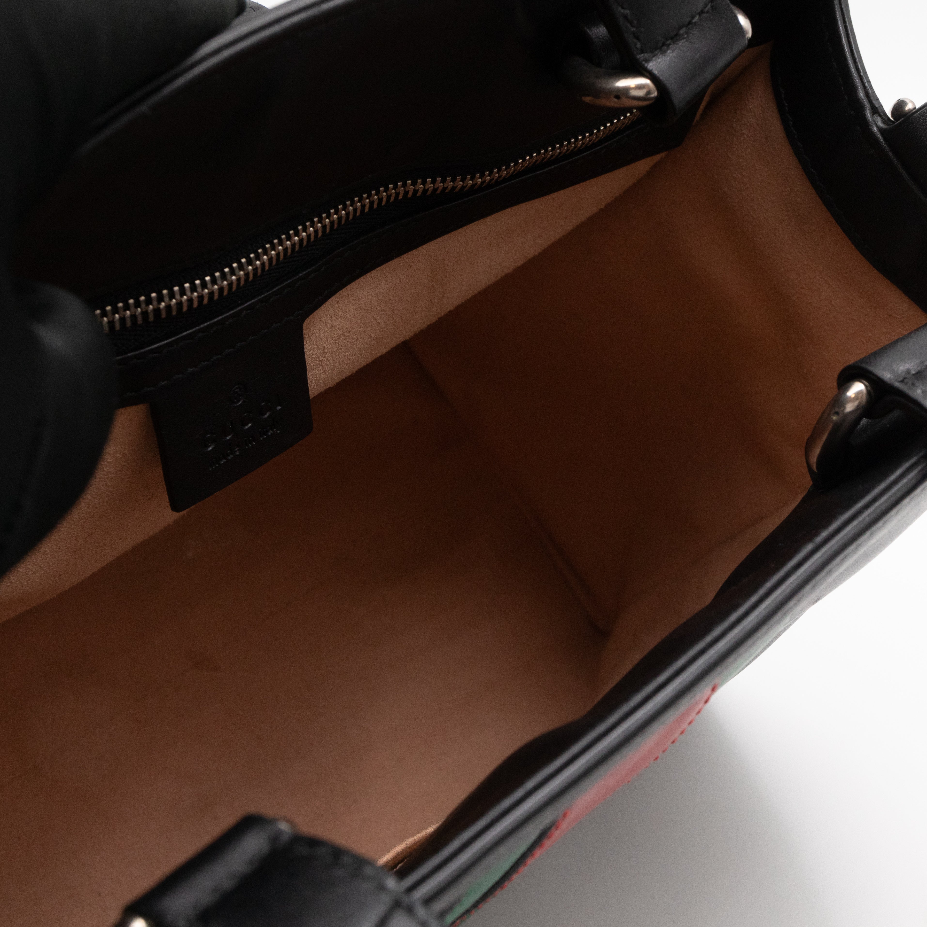 Web Dionysus Medium Tote Black Calfskin Leather