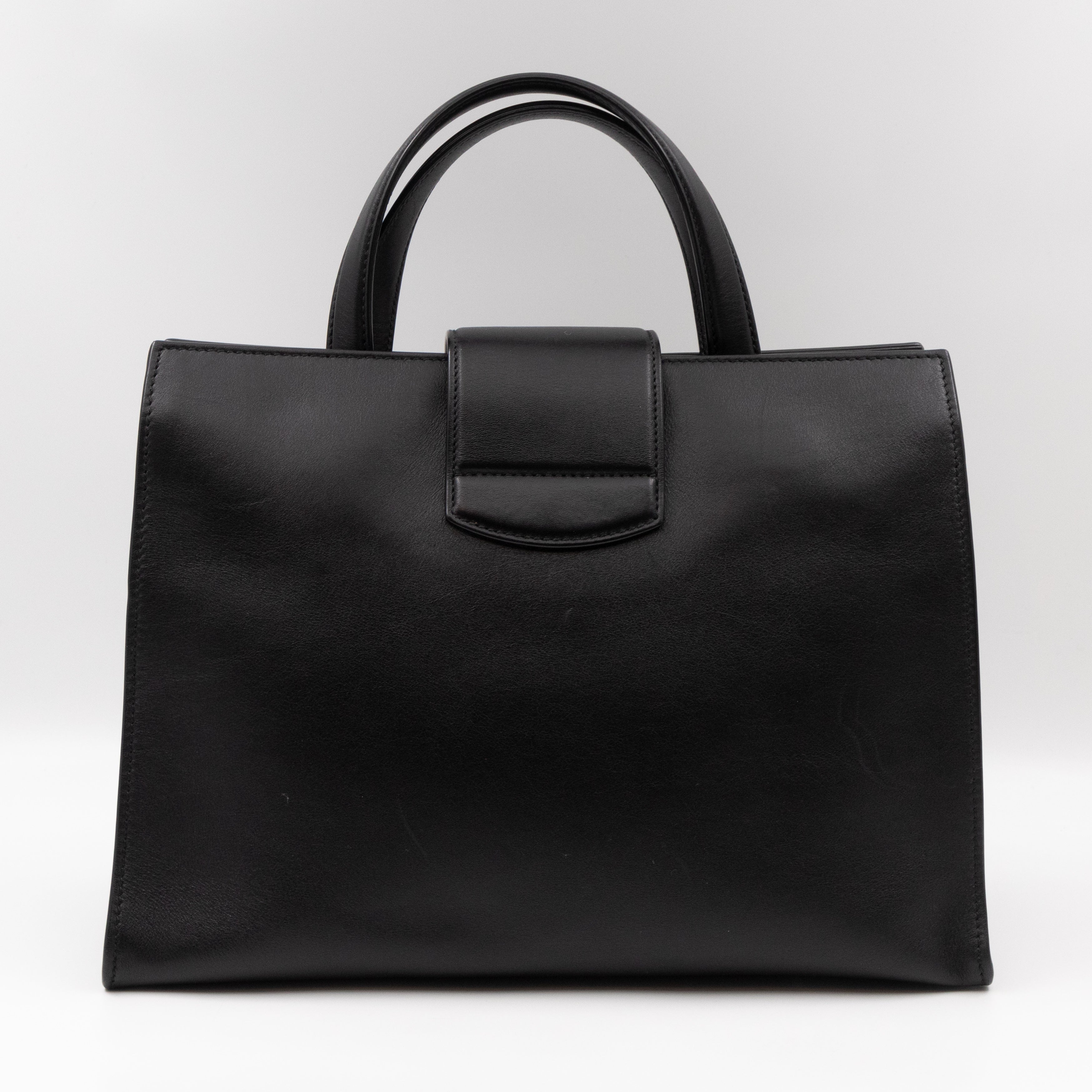 Web Dionysus Medium Tote Black Calfskin Leather